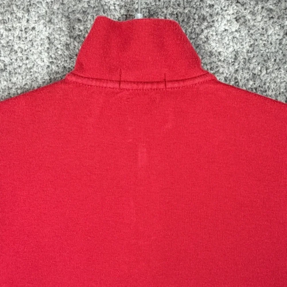 Polo Ralph Lauren Men's Size M Red Estate Rib Pony‎ Cotton 1/4 Pullover Sweater